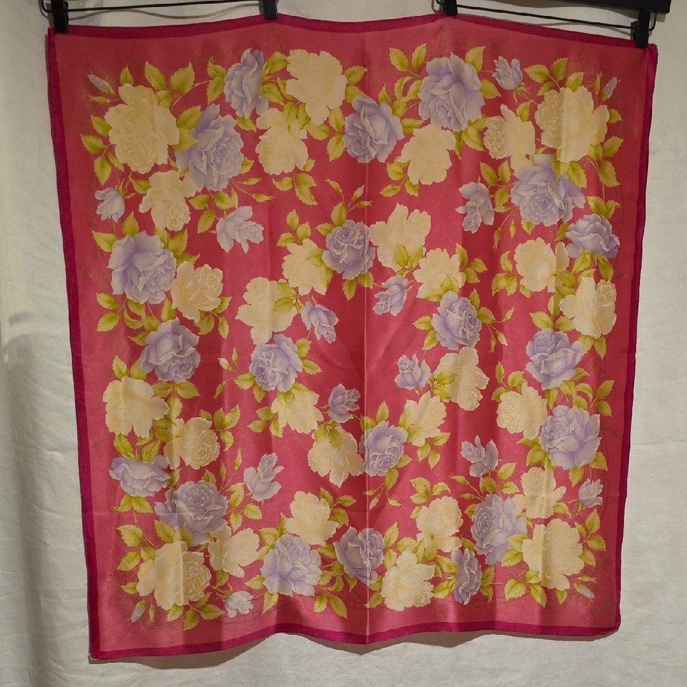 Floral Pink Women's Scarf - Lightweight Floral Wrap